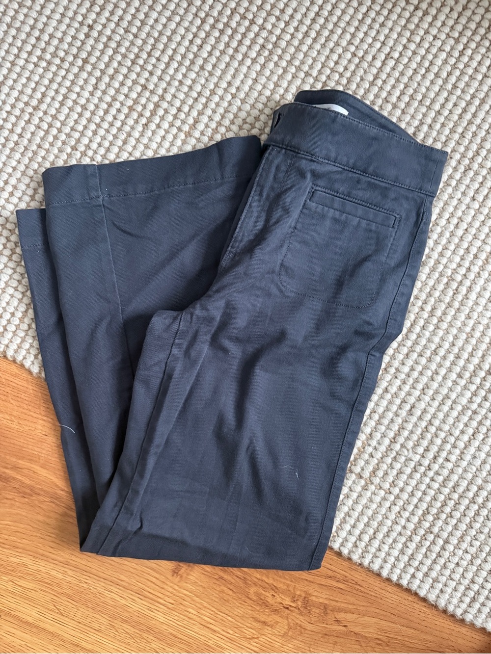 LOFT: Navy Straight-Leg Pants with button closer